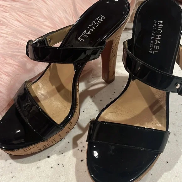 MICHAEL KORS PLATFORM CORK HEELS 7M - Picture 4 of 7